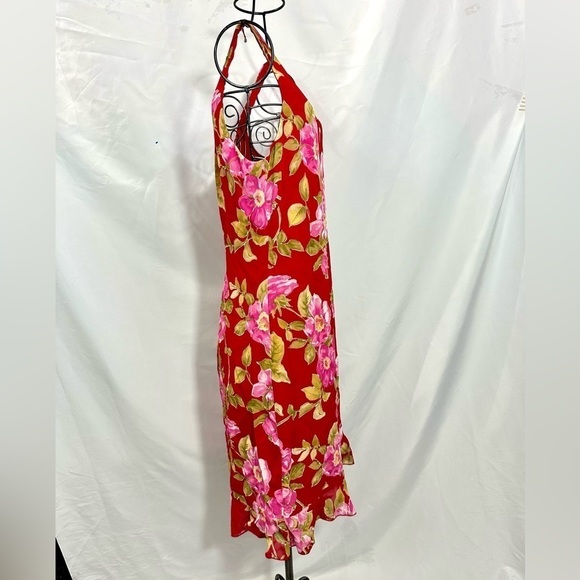 Vintage Andrea Polizzi for Rex Lester floral red mini dress size 6 - Picture 2 of 10